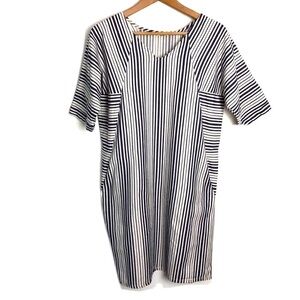 AND Mixed Stripe Cotton Shift Dress